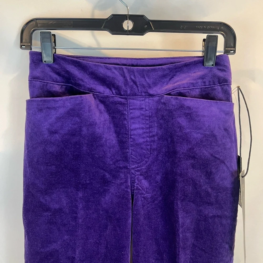 DG2 Diane Gilman Purple Velvet Pull On Pants